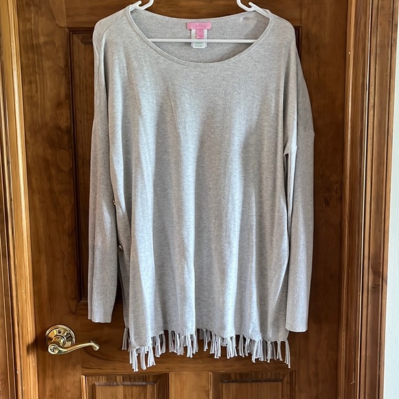 Lilly Pulitzer Tops - LILLY PULITZER GREY SWEATER BLOUSE WITH OPENINGS AND BUTTONS